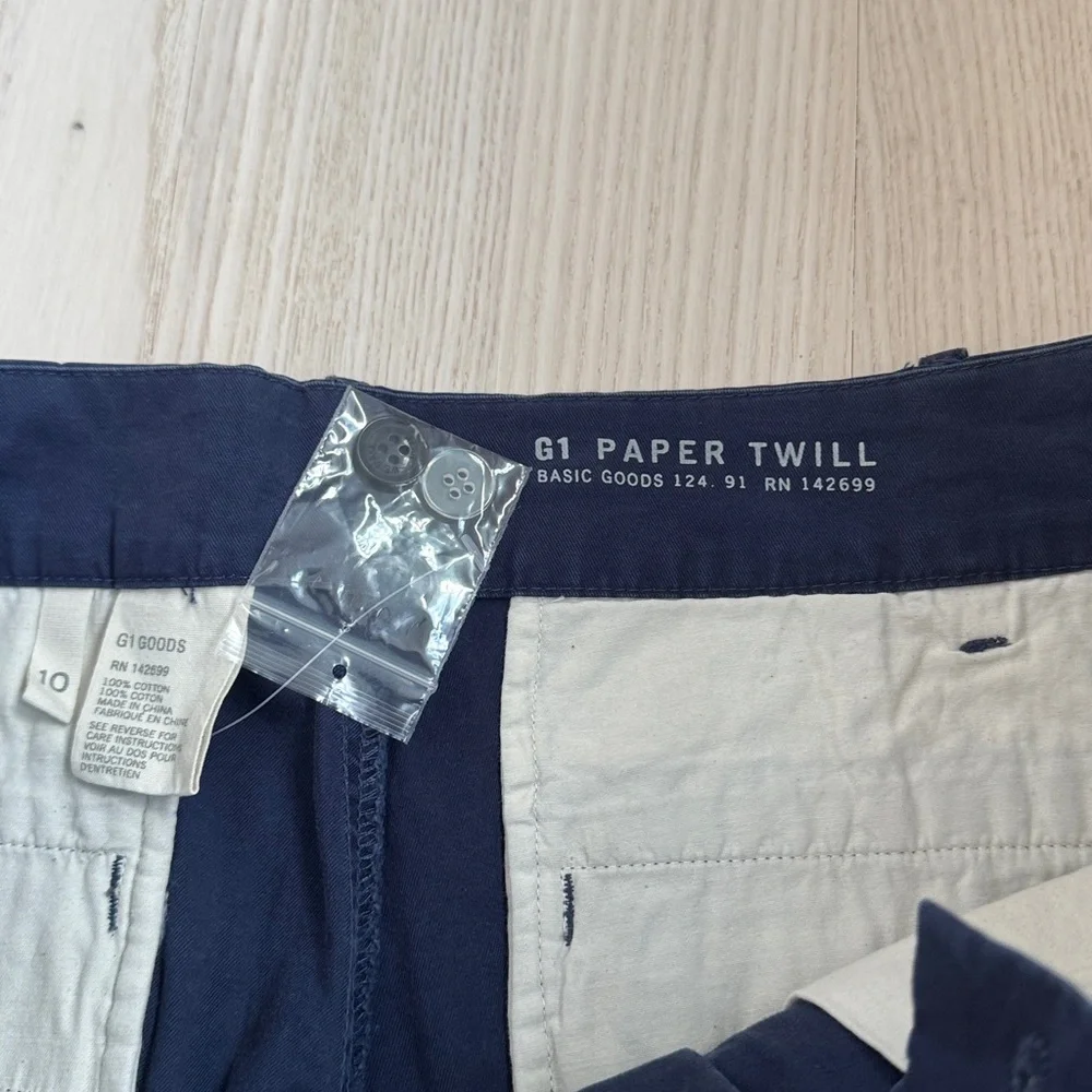 G1 Paper Twill Dark Blue Flat Front Shorts - Picture 4 of 5